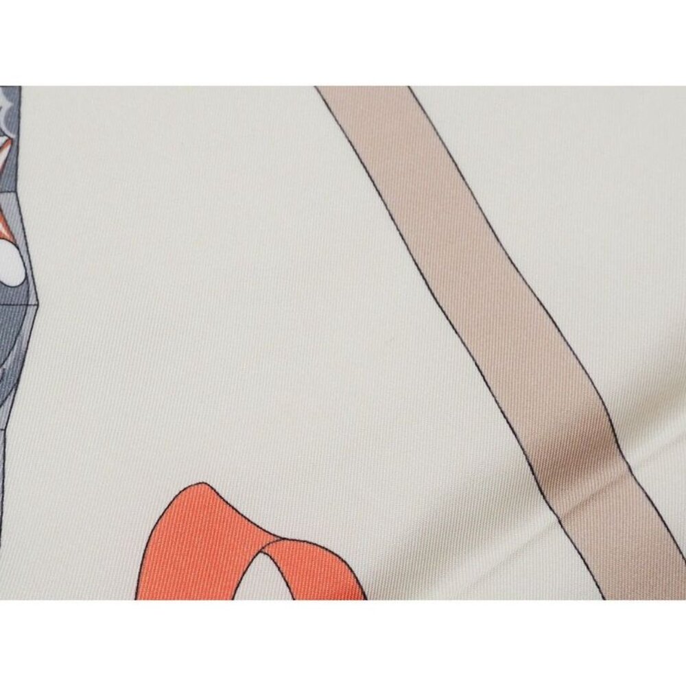 Gucci Printed Silk Scarf Ca Fly Swan 90 X90 fan Swan Bird Ribbon Ivory - Picture 6 of 12